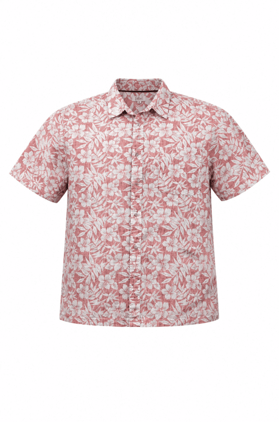 CROFT AND BARROW ΠΟΥΚΑΜΙΣΟ HAWAIIAN PRINT ΡΟΖ ΑΝΤΡΙΚΟ PRE OWNED XL