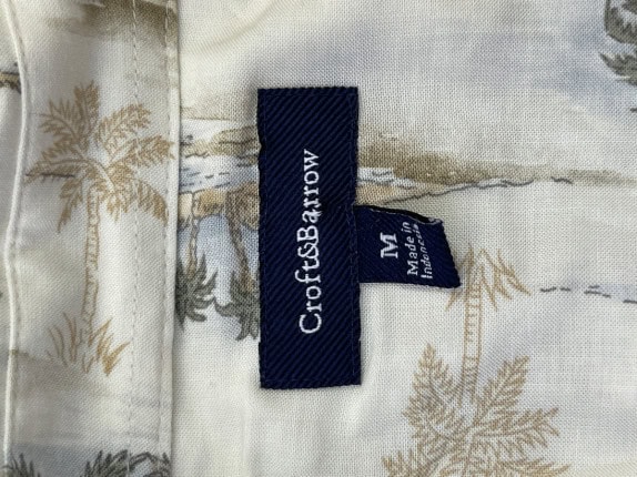 CROFT AND BARROW CAMICIA TROPICAL BEIGE UOMO PRE OWNED