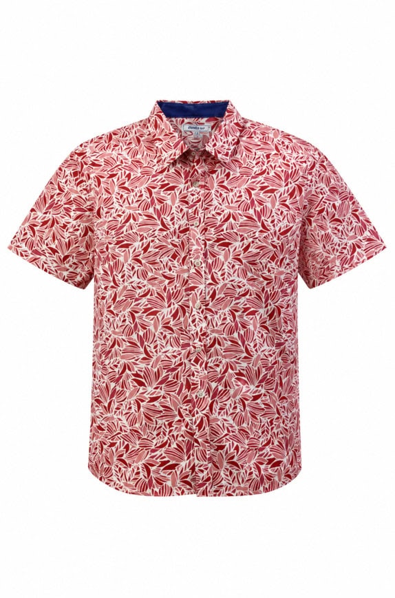CROWN AND IVY HAWAIIAN SHIRT RETRO RED MEN PRE OWNED XXL