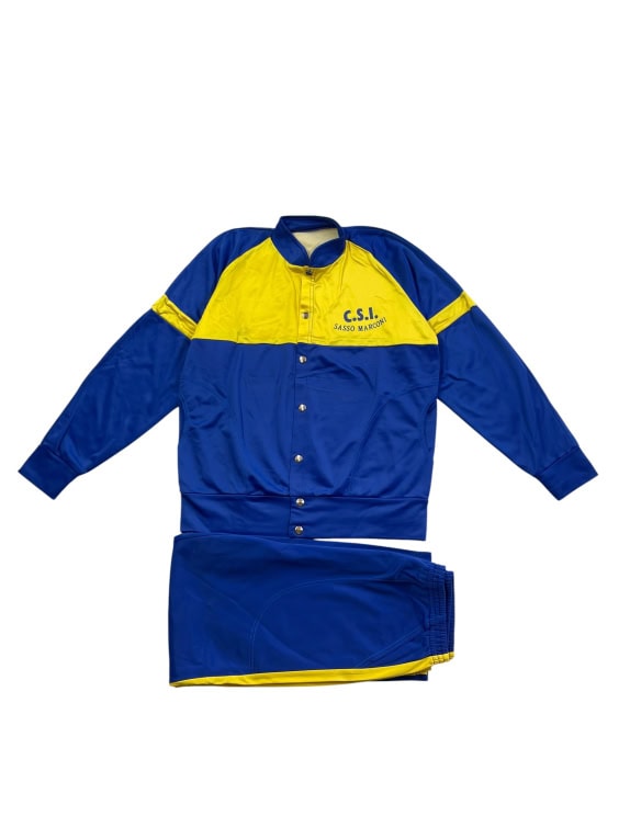C.S.I. Sasso Marconi Tracksuit Set Vintage Logo Blue-Yellow Women’s L