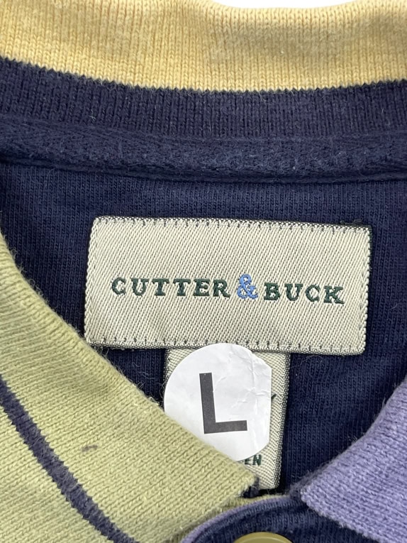 Cutter & Buck Polo Shirt Logo Navy Blue Unisex L