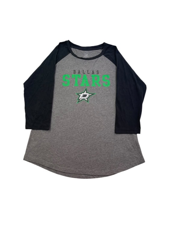 DALLAS STARS ΓΚΡΙ ΚΑΙ ΜΑΥΡΟ RAGLAN GRAPHIC TEE ΓΥΝΑΙΚΕΙΟ PRE OWNED S