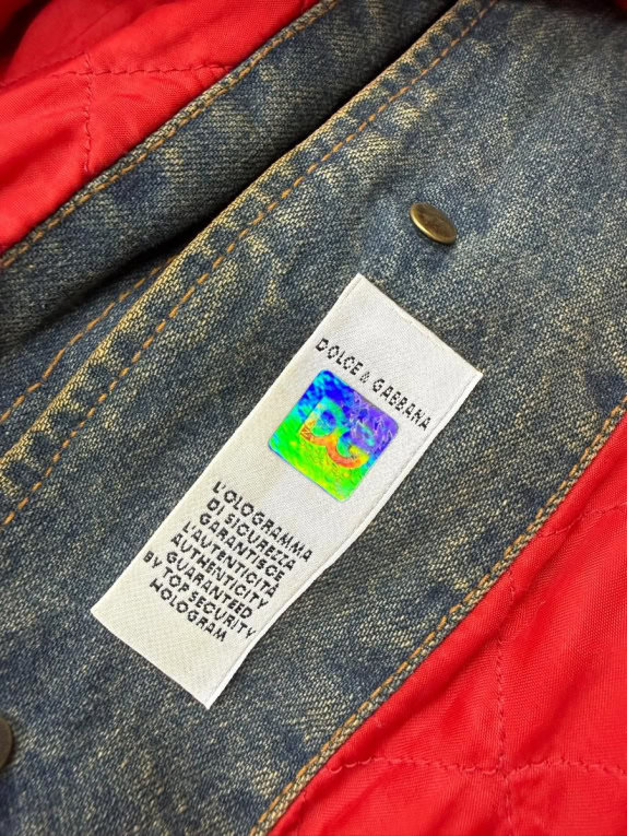 D&G Dolce & Gabbana Denim Jacket Vintage Με Λογότυπο Μπλε/Λαδί Ανδρικό M
