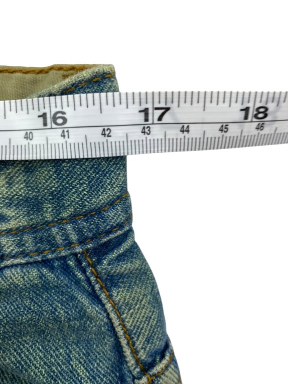 D&G DOLCE & GABBANA JEANS ΠΑΝΤΕΛΟΝΙ VINTAGE DISTRESSED LOGO PATCH ΜΠΛΕ ΑΝΔΡΙΚΟ M