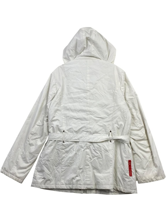 D&G DOLCE & GABBANA VINTAGE BELTED JACKET WHITE WOMEN XXL