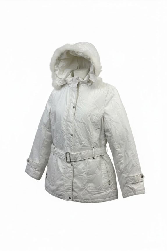 D&G DOLCE & GABBANA VINTAGE BELTED JACKET WHITE WOMEN XXL