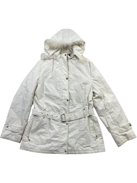 D&G DOLCE & GABBANA VINTAGE BELTED JACKET WHITE WOMEN XXL