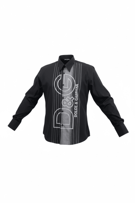D&G DOLCE & GABBANA ΠΟΥΚΑΜΙΣΟ VINTAGE BIG LOGO ΜΑΥΡΟ ΑΝΔΡΙΚΟ M