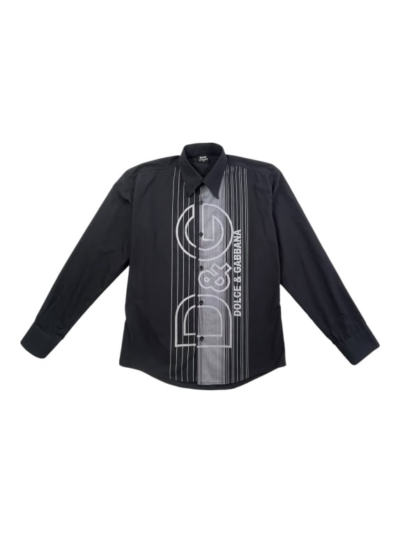 D&G DOLCE & GABBANA ΠΟΥΚΑΜΙΣΟ VINTAGE BIG LOGO ΜΑΥΡΟ ΑΝΔΡΙΚΟ M