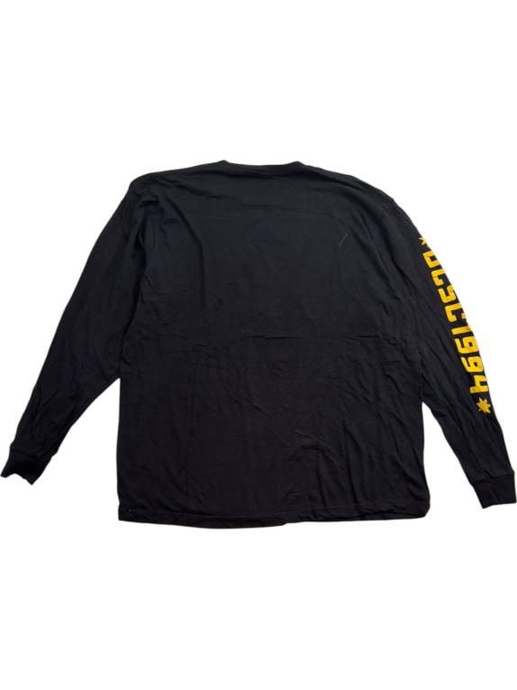 DC SHOES LONG SLEEVE T-SHIRT BIG LOGO STREETWEAR BLACK UNISEX L