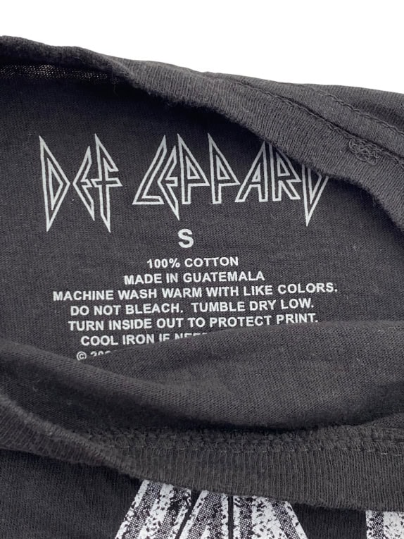 DEF LEPPARD T-SHIRT VINTAGE STYLE ΛΟΓΟΤΥΠΟ ΜΑΥΡΟ UNISEX SMALL preowned