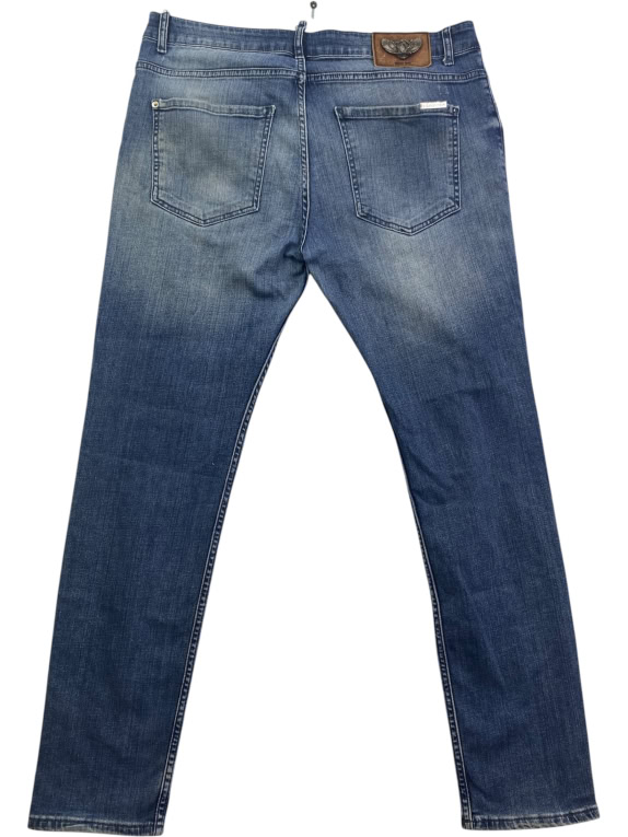 Denim Jeans Distressed Vintage Μπλε Ανδρικό XL