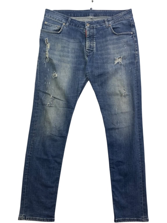Denim Jeans Distressed Vintage Μπλε Ανδρικό XL