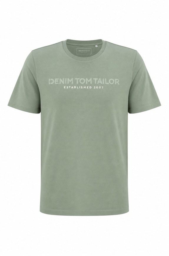DENIM TOM TAILOR GRAPHIC TEE GREEN MENS PRE OWNED L