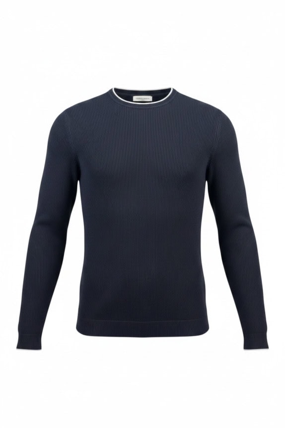 DENIM TOM TAILOR ΠΛΕΚΤΟ ΠΟΥΛΟΒΕΡ MINIMAL NAVY ΑΝΤΡΙΚΟ PRE OWNED L