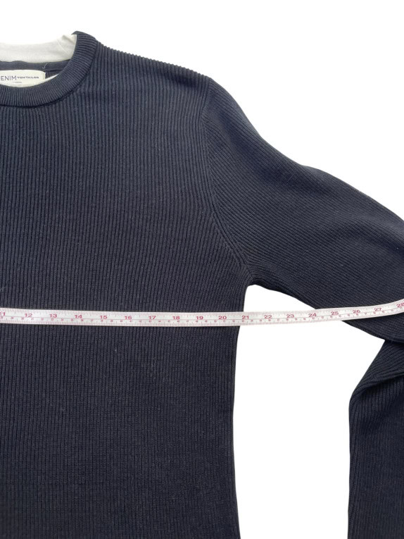 DENIM TOM TAILOR KNIT SWEATER MINIMAL NAVY MENS PRE OWNED L