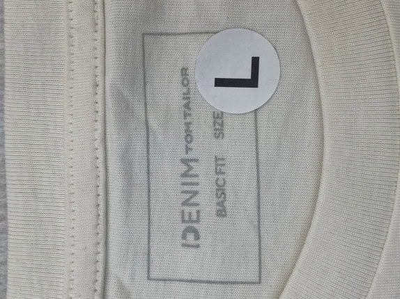 DENIM TOM TAILOR T SHIRT MINIMAL OFF WHITE ΑΝΤΡΙΚΟ PRE OWNED L