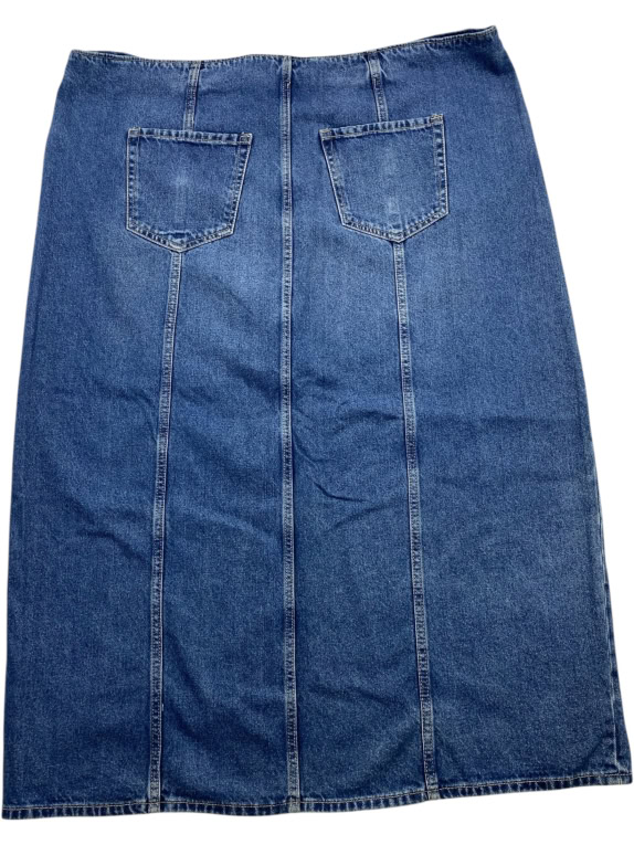 Denim Vintage Midi Φούστα Μπλε Γυναικεία 3XL/4XL