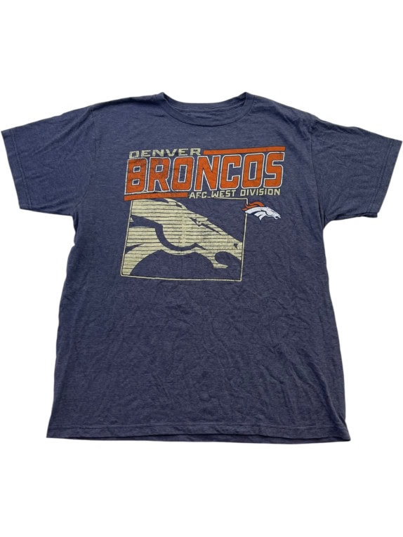 DENVER BRONCOS GRAPHIC TEE RETRO ΜΠΛΕ ΑΝΤΡΙΚΟ PRE OWNED L