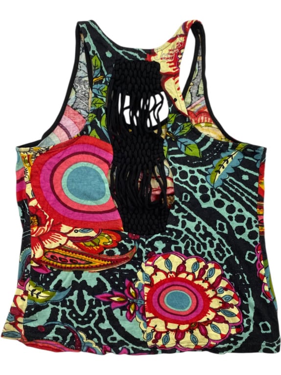 DESIGUAL Αμάνικη Μπλούζα (Tank Top) Boho Floral Πολύχρωμη Γυναικεία Small