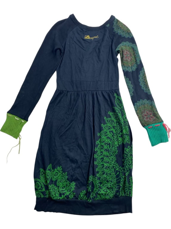DESIGUAL Φόρεμα Midi Boho Logo Print Μπλε Σκούρο Γυναικείο S