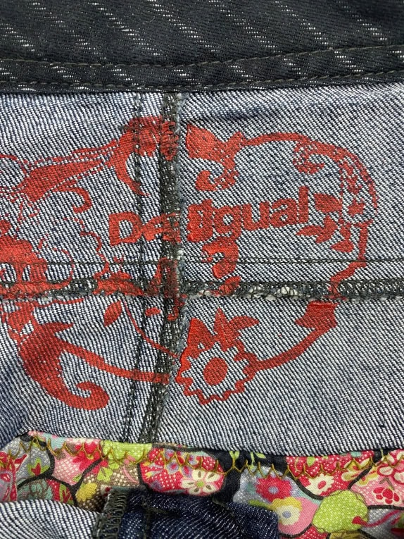 DESIGUAL Φούστα Patchwork Vintage με Λογότυπο Μπλε Γυναικεία XL