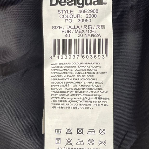 DESIGUAL CAPPOTTO GRAPHIC NERO DA DONNA PRE-OWNED