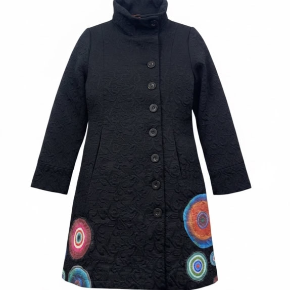 DESIGUAL ΠΑΛΤΟ GRAPHIC ΜΑΥΡΟ ΓΥΝΑΙΚΕΙΟ PRE OWNED