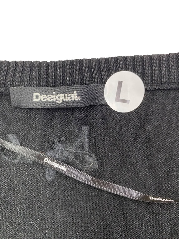 Desigual Maglia in maglia vintage con motivo artistico nera da donna L
