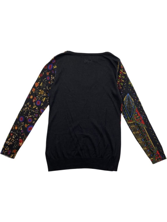 Desigual Maglia in maglia vintage con motivo artistico nera da donna L