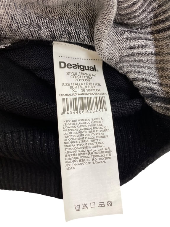 Desigual Maglia in maglia vintage con motivo artistico nera da donna L