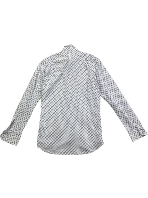 DI ROCCOBAROCCO CHECKERED CASUAL SHIRT WITH LOGO WHITE/BLUE MEN'S L