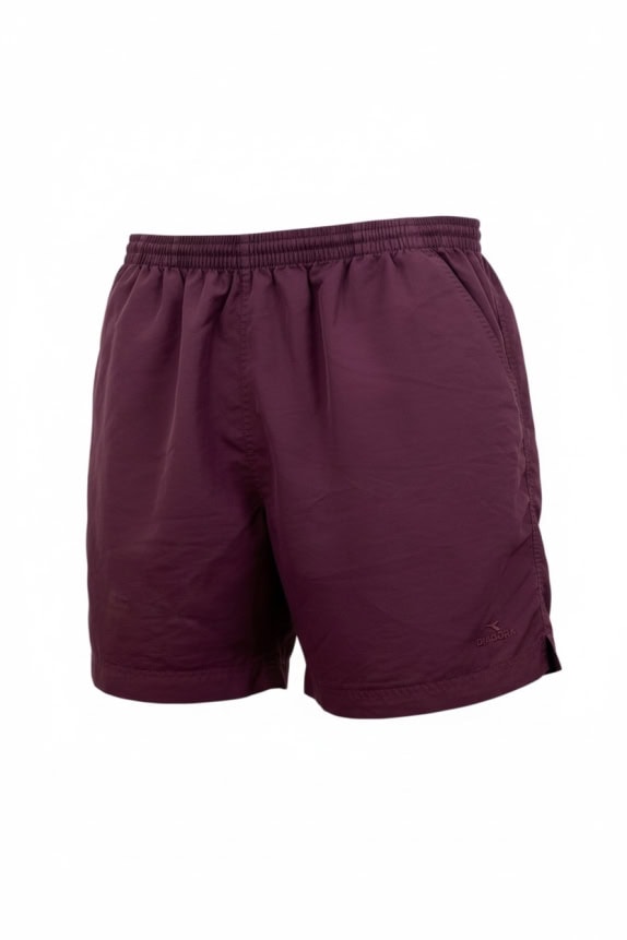 DIADORA bermuda sportivo vintage con logo ricamato bordeaux da uomo L