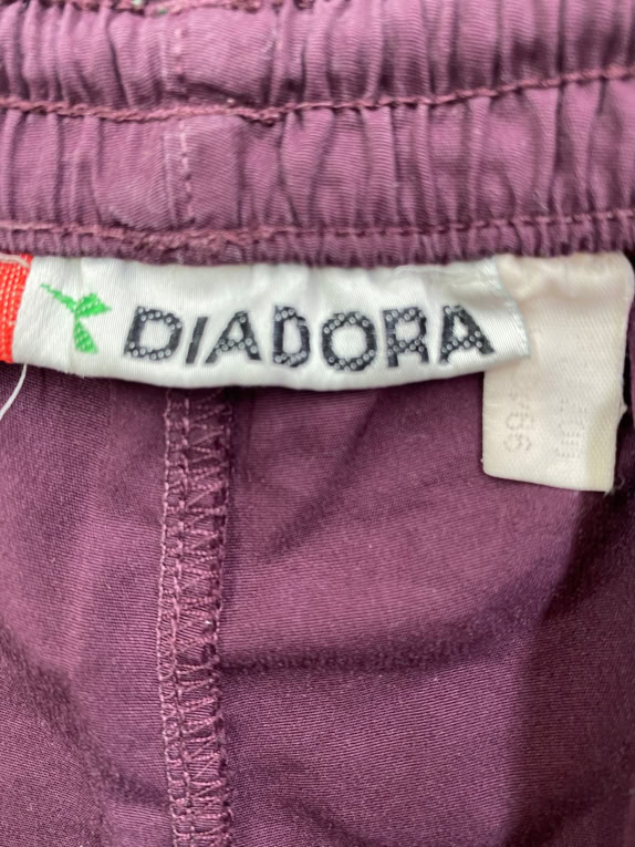 DIADORA bermuda sportivo vintage con logo ricamato bordeaux da uomo L