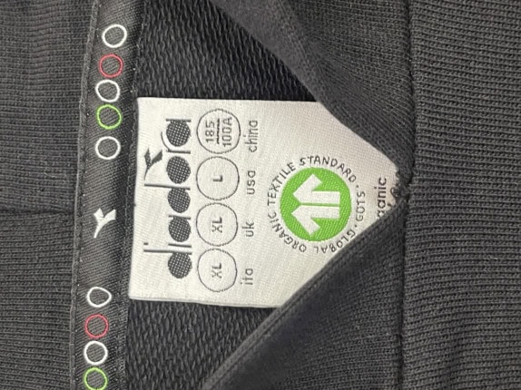 DIADORA HOODIE GRAPHIC BLACK MEN PRE OWNED L