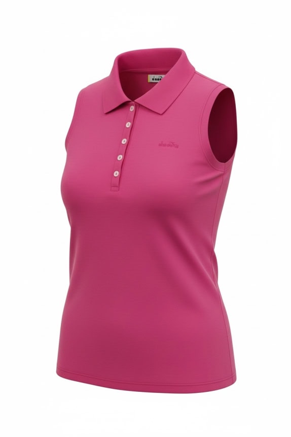 DIADORA Polo Shirt Sleeveless Casual Small Logo Pink Women’s M