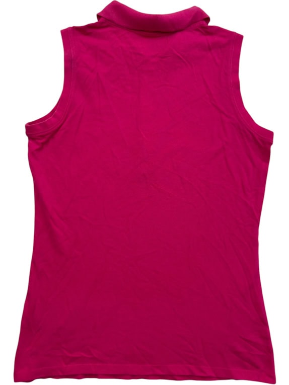 DIADORA Polo smanicata casual con piccolo logo fucsia da donna M