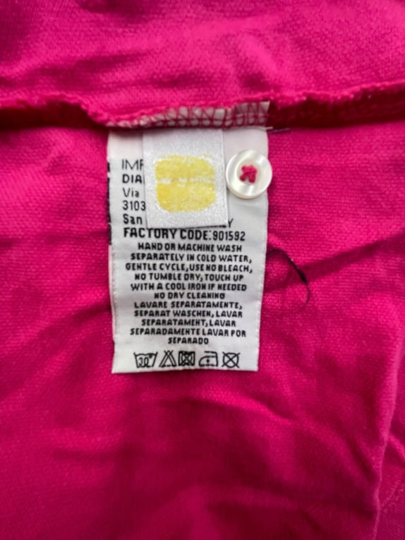 DIADORA Polo smanicata casual con piccolo logo fucsia da donna M