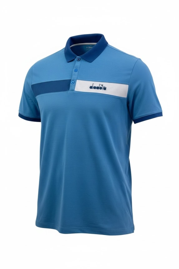 DIADORA Polo Μπλούζα Casual Colorblock Λογότυπο Μπλε Ανδρικό XXL