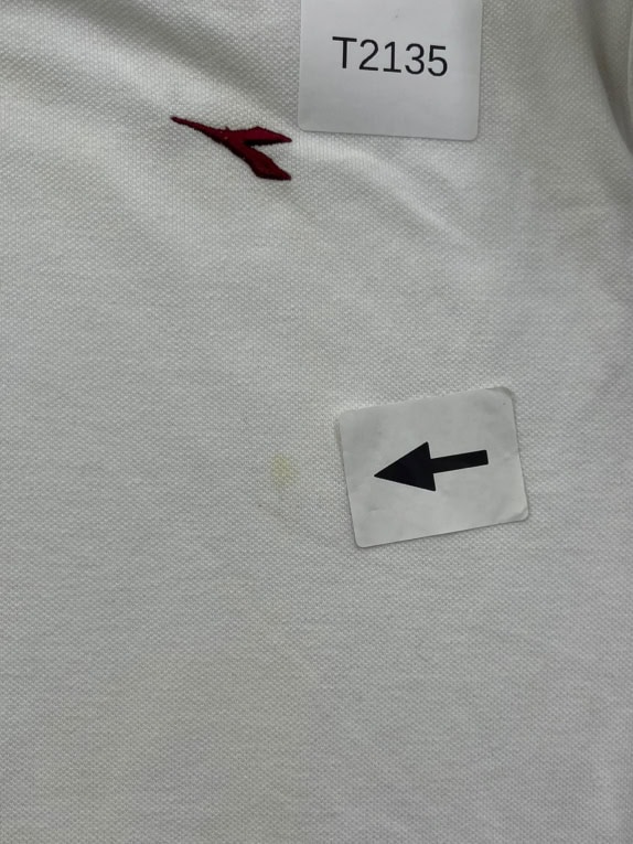 DIADORA Polo T-Shirt Bianco Logo UNISEX XL