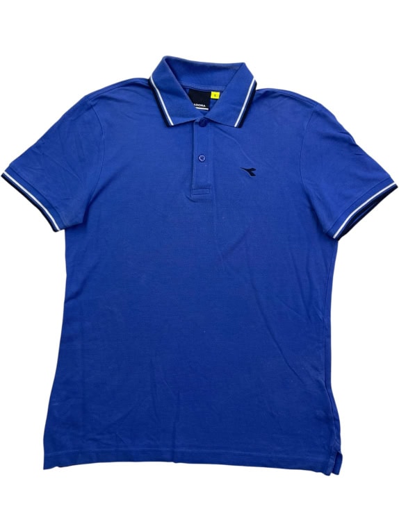 DIADORA Polo T-Shirt Logo Μπλε Ρουά UNISEX S