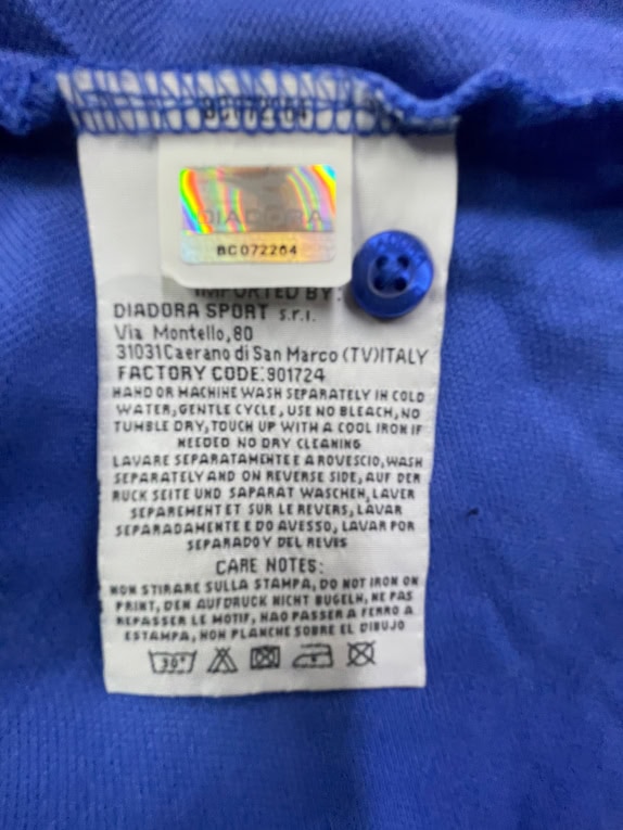 DIADORA Polo T-Shirt Logo Μπλε Ρουά UNISEX S