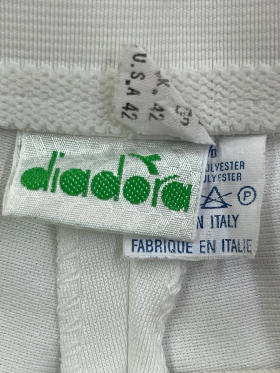 DIADORA SHORTS 90s EMBROIDERED LOGO WHITE UNISEX M