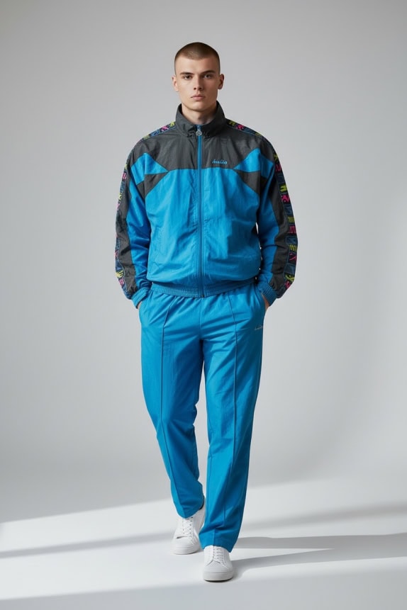 Diadora Vintage Tracksuit Set with Logo Blue/Black Unisex M