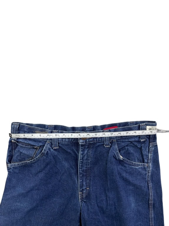 DICKIES CARPENTER PANTS WORKWEAR WASHED BLUE MENS PRE OWNED XL