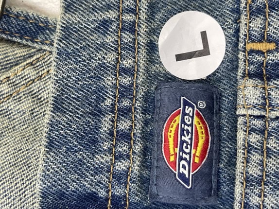 DICKIES DUNGAREES WIDE LEG WASHED BLUE ΓΥΝΑΙΚΕΙΟ PRE OWNED L