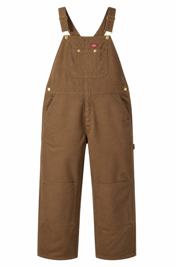 DICKIES DUNGAREES WORKWEAR BROWN UOMO PRE OWNED 4XL