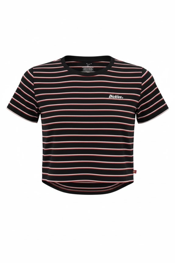 Dickies Women’s Striped T-Shirt Black Size XS