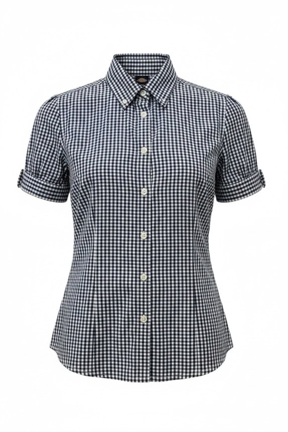 DICKIES CAMICIA MANICHE CORTE CLASSICA NAVY BIANCA DONNA PRE OWNED XS
