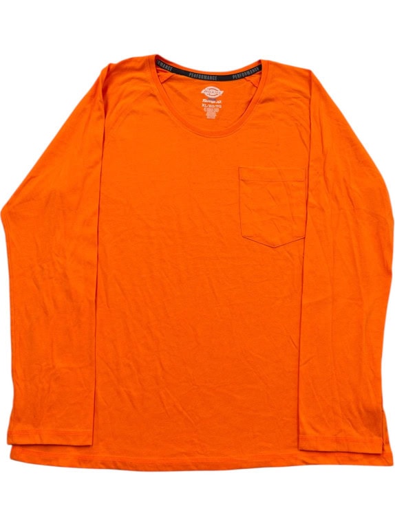 DICKIES LONG SLEEVE T SHIRT WORKWEAR ORANGE MENS PRE OWNED XL